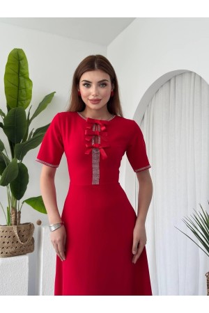 M00632-KIRMIZI Kırmızı ELBİSE