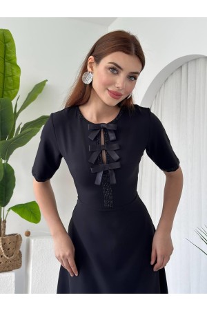 M00632-SIYAH Siyah ELBİSE