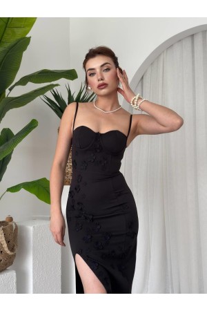 M00644-SIYAH Siyah ELBİSE