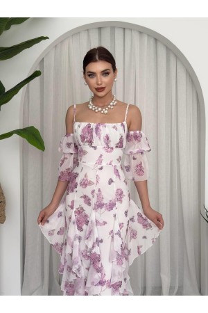 M00645-BEYAZ Beyaz ELBİSE