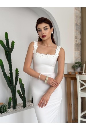 M00646-BEYAZ Beyaz ELBİSE