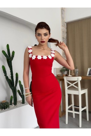 M00646-KIRMIZI Kırmızı ELBİSE