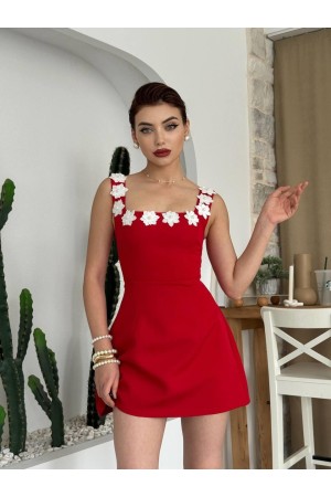 M00647-KIRMIZI Kırmızı ELBİSE