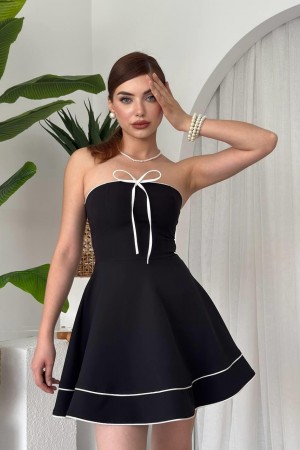 M00653-SIYAH Siyah ELBİSE