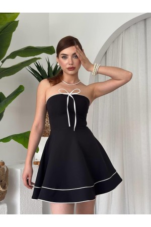 M00653-SIYAH Siyah ELBİSE