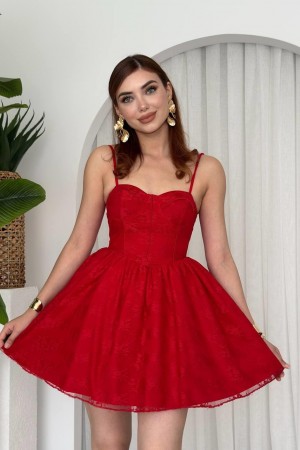 M00654-KIRMIZI Kırmızı DRESS