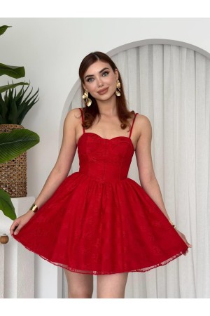 M00654-KIRMIZI Kırmızı DRESS