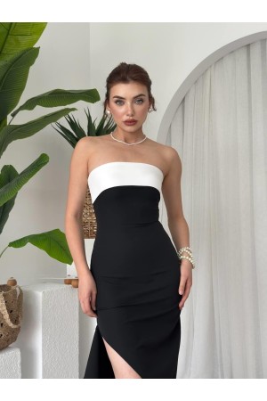 M00657-SIYAH Siyah ELBİSE