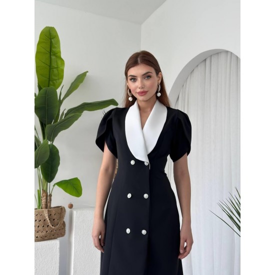 M00665-SIYAH Siyah ELBİSE