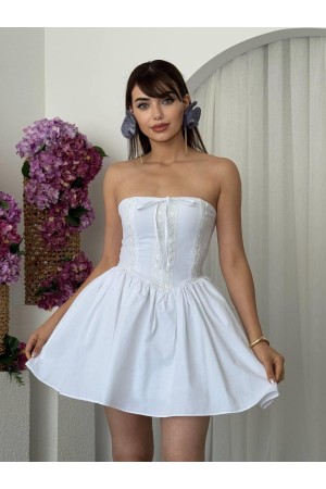 M00669-BEYAZ Beyaz ELBİSE