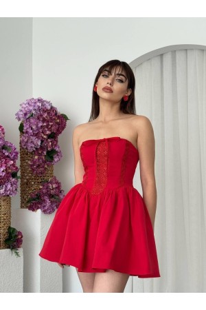 M00669-KIRMIZI Kırmızı ELBİSE