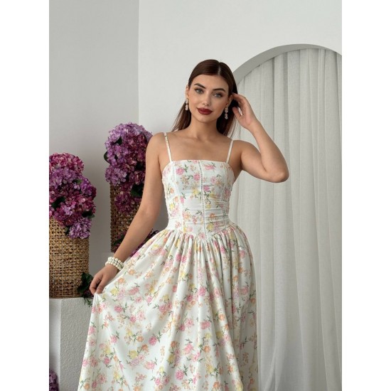 M00673-BEYAZ Beyaz ELBİSE