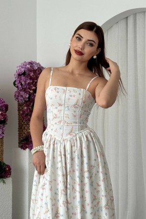 M00673-EKRU EKRU ELBİSE