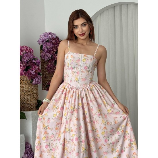 M00673-PEMBE Pembe ELBİSE