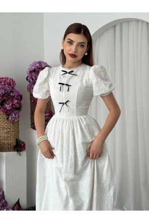 M00674-BEYAZ Beyaz ELBİSE