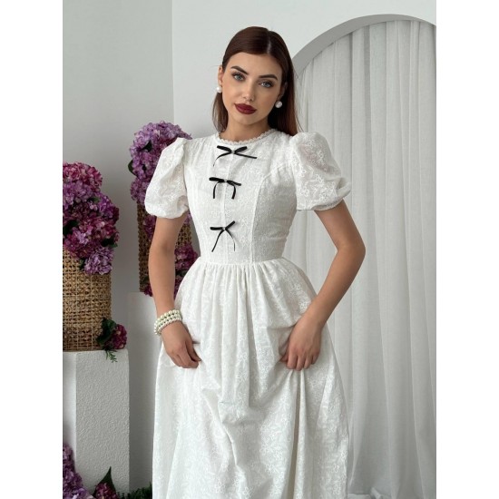 M00674-BEYAZ Beyaz ELBİSE