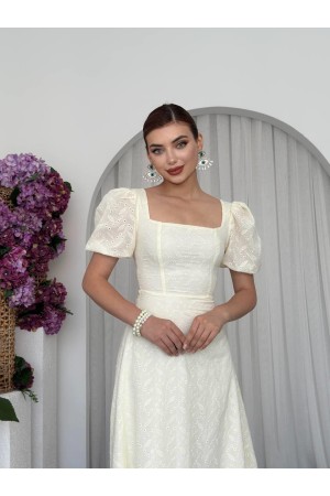 M00675-BEYAZ Beyaz ELBİSE