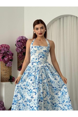 M00676-MAVİ Mavi ELBİSE