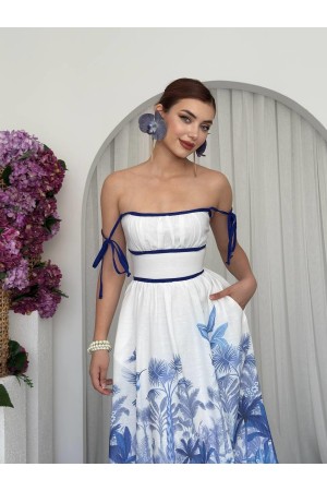 M00682-MAVİ Mavi ELBİSE