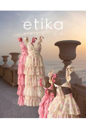 M00683-PEMBE Pembe ELBİSE