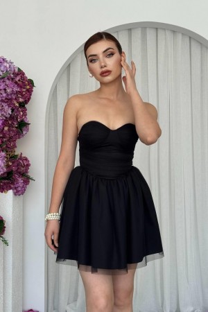 M00684-SIYAH Siyah ELBİSE