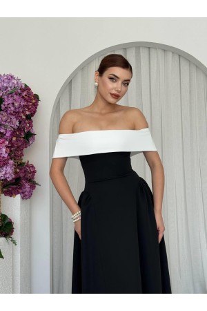 M00688-SIYAH Siyah ELBİSE