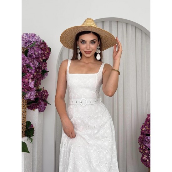 M00689-BEYAZ Beyaz ELBİSE