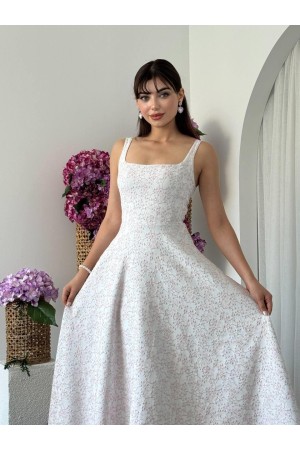 M00691-PEMBE Pembe ELBİSE