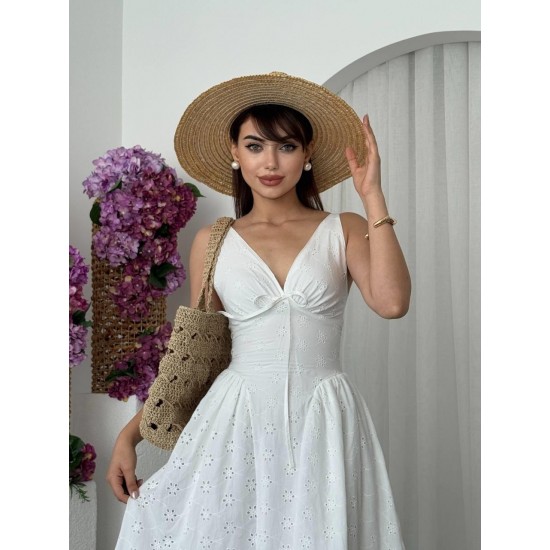 M00692-BEYAZ Beyaz ELBİSE