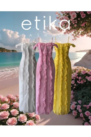 M00694-PEMBE Pembe ELBİSE