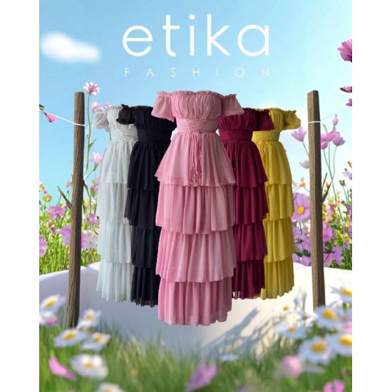 M00695-SARI Sarı ELBİSE