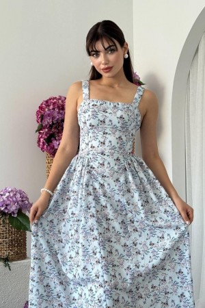 M00697-MAVİ Mavi ELBİSE