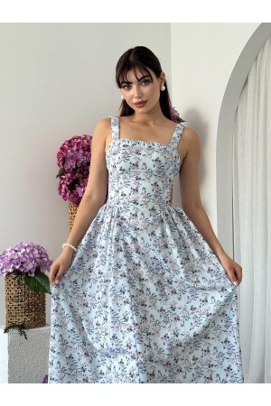 M00697-MAVİ Mavi ELBİSE