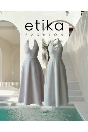 M00701-MAVİ SİM MAVİ SİM ELBİSE