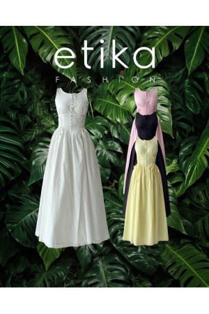 M00702-BEYAZ Beyaz ELBİSE