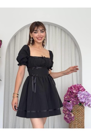 M00703-SIYAH Siyah ELBİSE