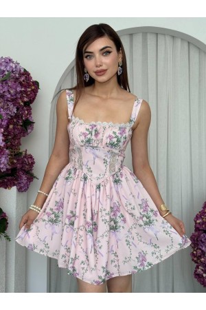 M00706-PEMBE Pembe ELBİSE