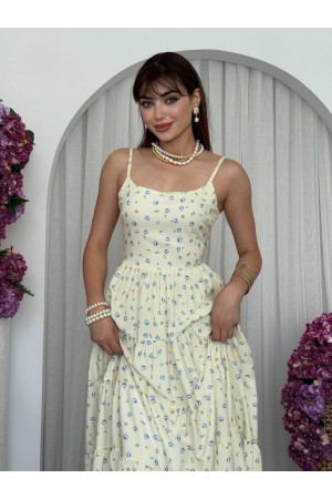 M00707-SARI Sarı ELBİSE