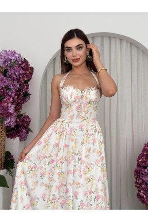 M00708-EKRU EKRU ELBİSE