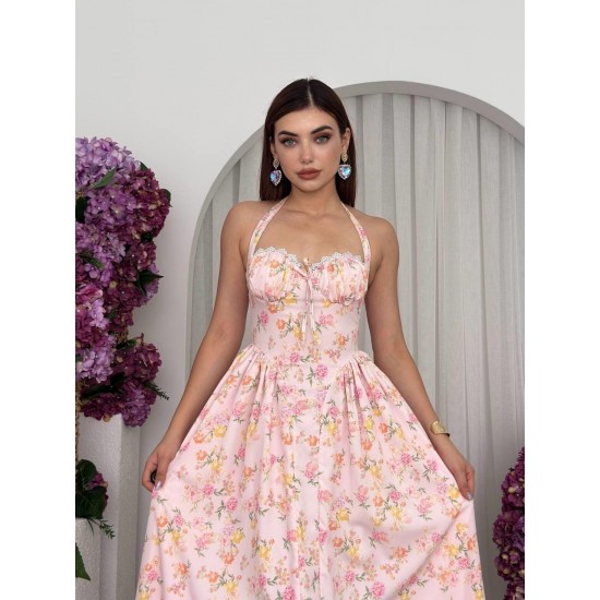 M00708-PEMBE Pembe ELBİSE