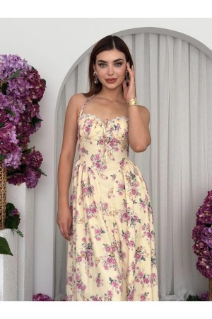 M00708-SARI Sarı ELBİSE