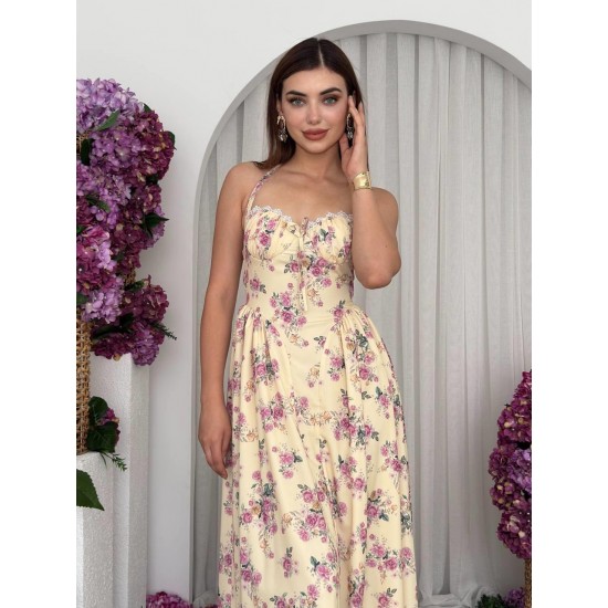 M00708-SARI Sarı ELBİSE