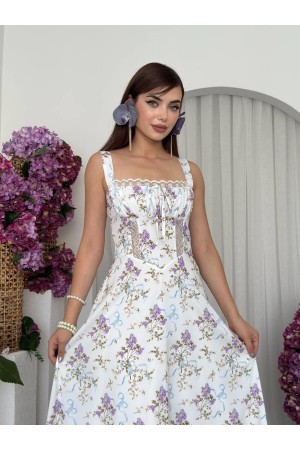 M00711-BEYAZ Beyaz ELBİSE