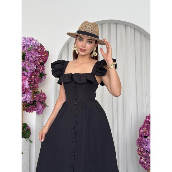 M00719-SIYAH Siyah ELBİSE