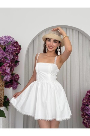 M00720-EKRU EKRU ELBİSE