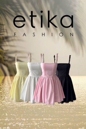 M00720-PEMBE Pembe ELBİSE