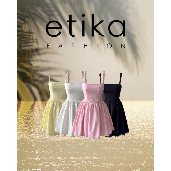 M00720-PEMBE Pembe ELBİSE