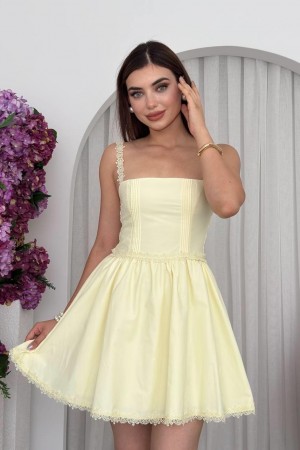 M00720-SARI Sarı ELBİSE