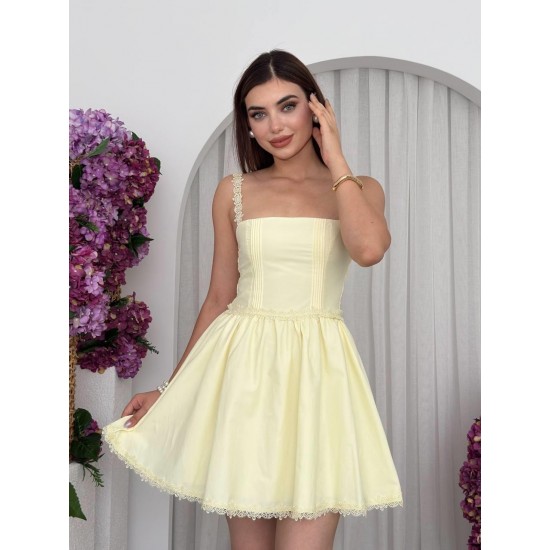 M00720-SARI Sarı ELBİSE