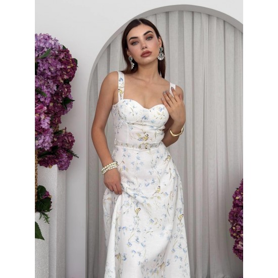 M00722-BEYAZ Beyaz ELBİSE